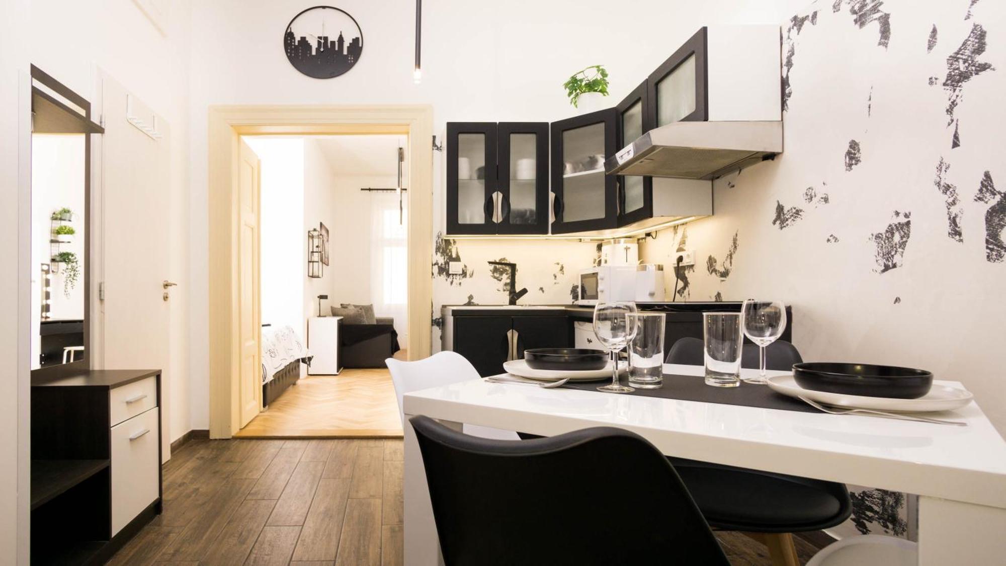 Black & White Apartment Prague By Wenceslas Square And Muzeum חדר תמונה